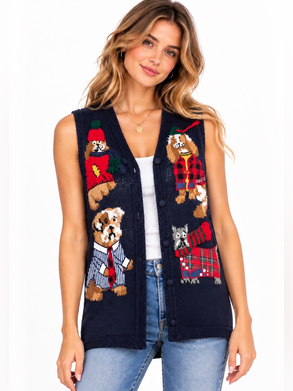Eagle’s Eye Vintage 1994 Holiday Dog Novelty Sweater Vest Small